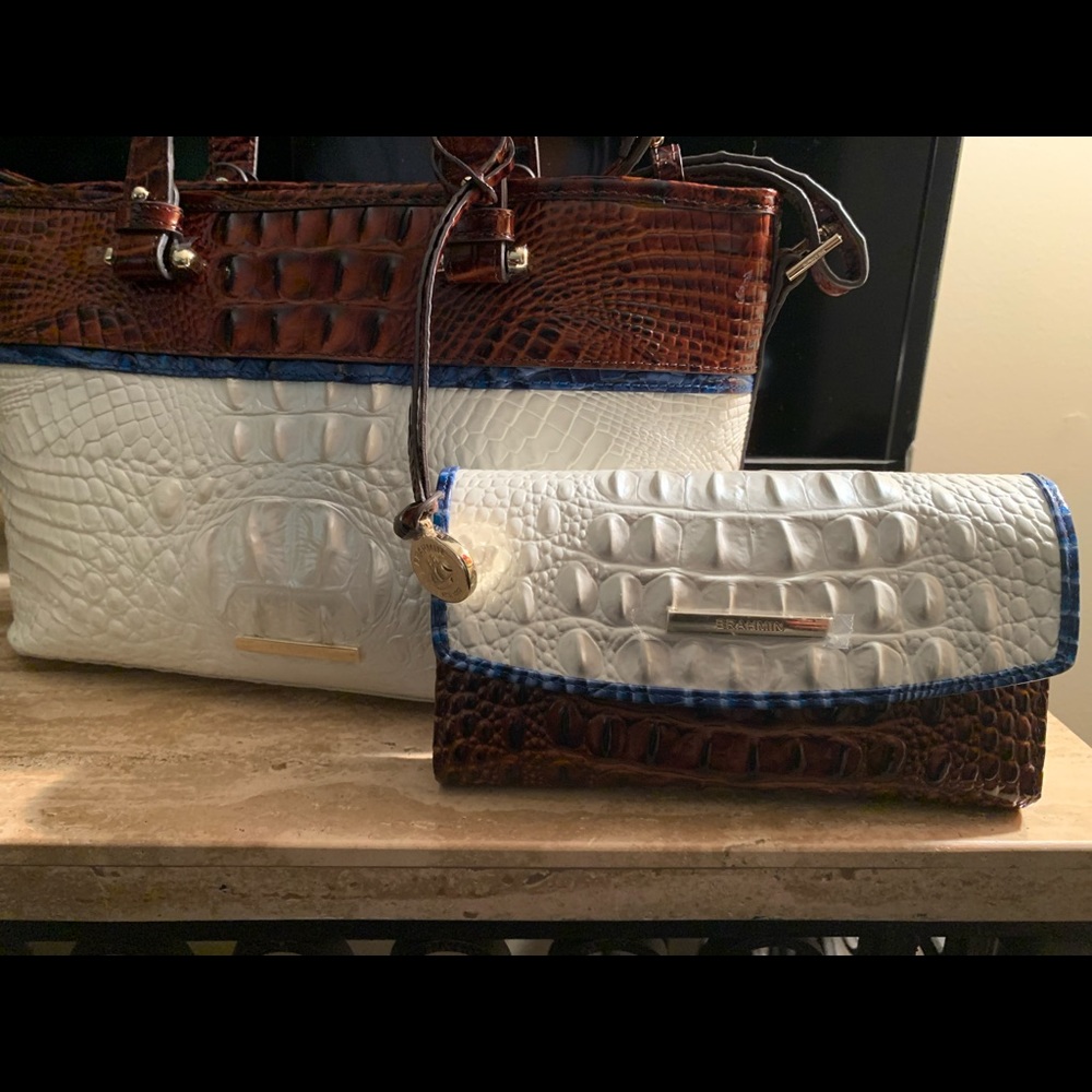 New Brahmin Daydream Montgomery Handbag (Asher) & Matching Daydream Wallet